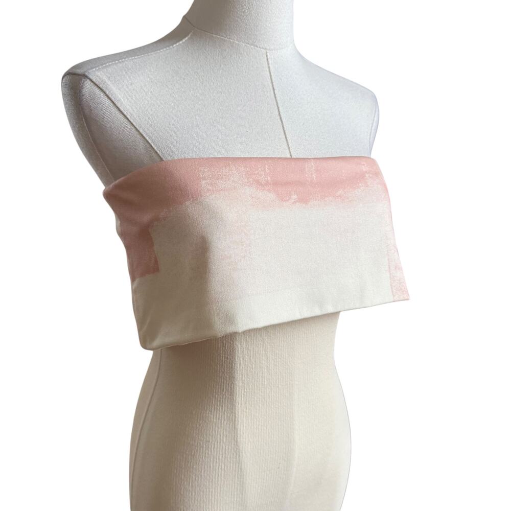 Alexis Nava Mini Strapless Knit Dress Pink Brushstroke Ivory Ombre Bodycon XS - Picture 6 of 9